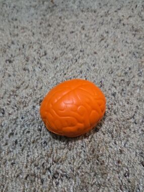 Orange Brain-Shaped Stress Ball